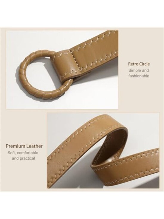 Knotted Waist Belt for Women Vegan Leather Thin Strap Belt for Dresses main image 4